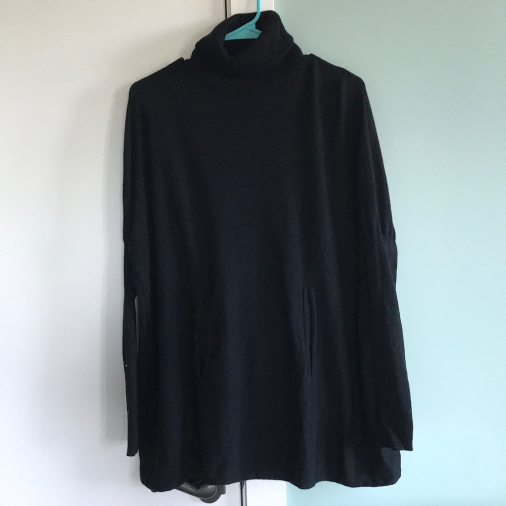 Garnet Hill wool turtleneck sweater.